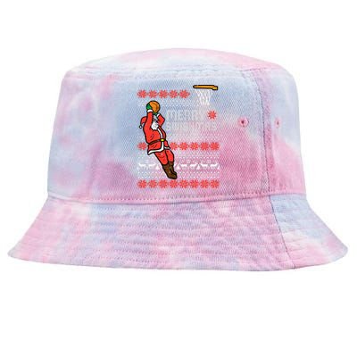 Merry Swishmas Basketball Ugly Christmas Xmas Tie-Dyed Bucket Hat