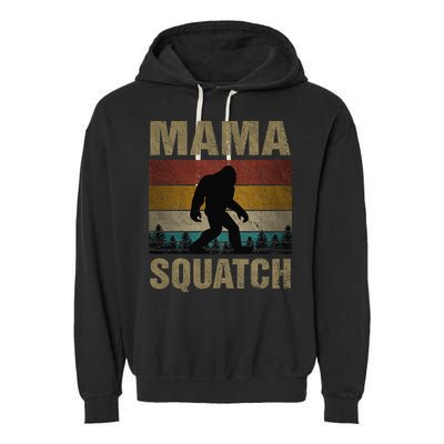 Mama Squatch Bigfoot Mama Sasquatch Yeti Family Matching Garment-Dyed Fleece Hoodie