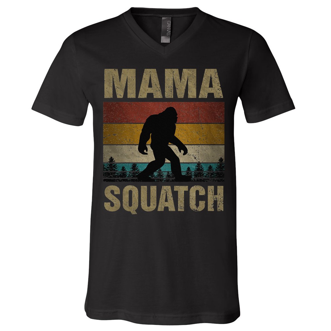 Mama Squatch Bigfoot Mama Sasquatch Yeti Family Matching V-Neck T-Shirt