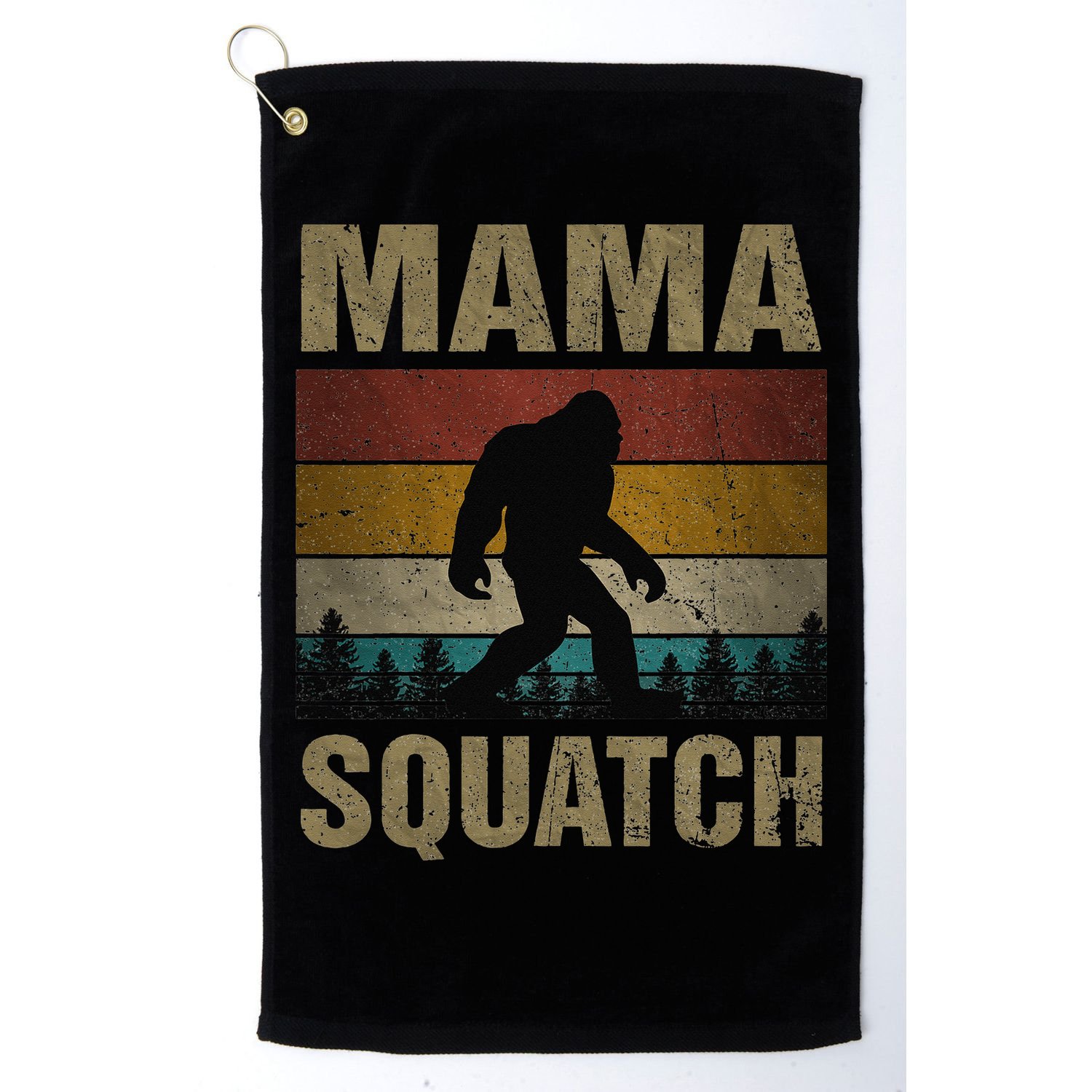 Mama Squatch Bigfoot Mama Sasquatch Yeti Family Matching Golf Towel
