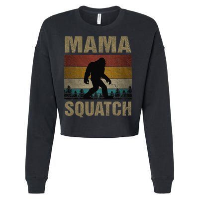 Mama Squatch Bigfoot Mama Sasquatch Yeti Family Matching Cropped Pullover Crew