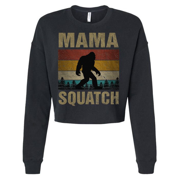 Mama Squatch Bigfoot Mama Sasquatch Yeti Family Matching Cropped Pullover Crew