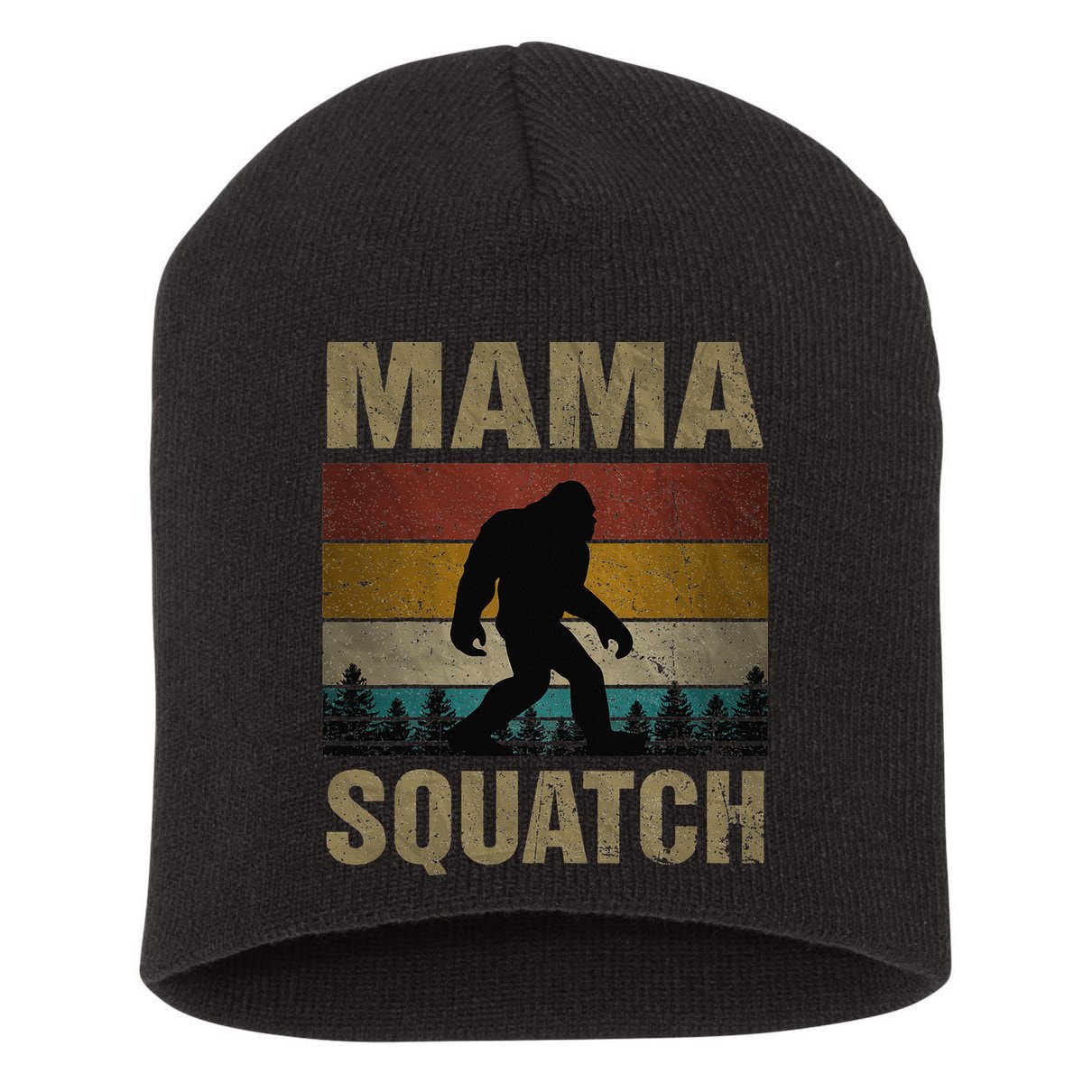 Mama Squatch Bigfoot Mama Sasquatch Yeti Family Matching Short Acrylic Beanie