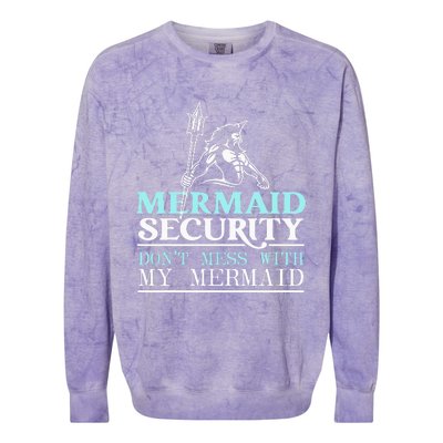 Mermaid Security Best Dad Ever Fathers Day Mermaid Lover Colorblast Crewneck Sweatshirt