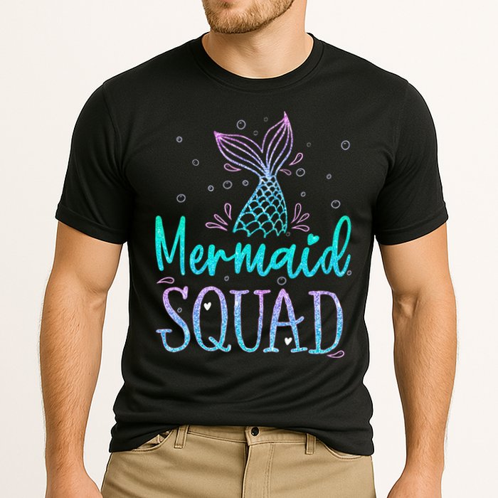 Mermaid Squad Birthday Mermaid Tail Squad Family Matching Cooling Performance Crew T-Shirt