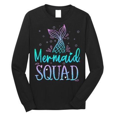 Mermaid Squad Birthday Mermaid Tail Squad Family Matching Long Sleeve Shirt