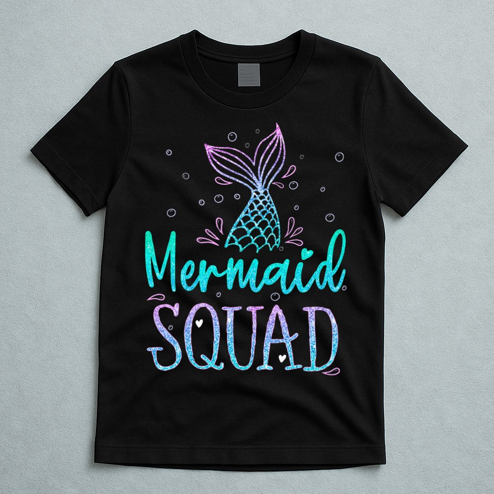 Mermaid Squad Birthday Mermaid Tail Squad Family Matching T-Shirt