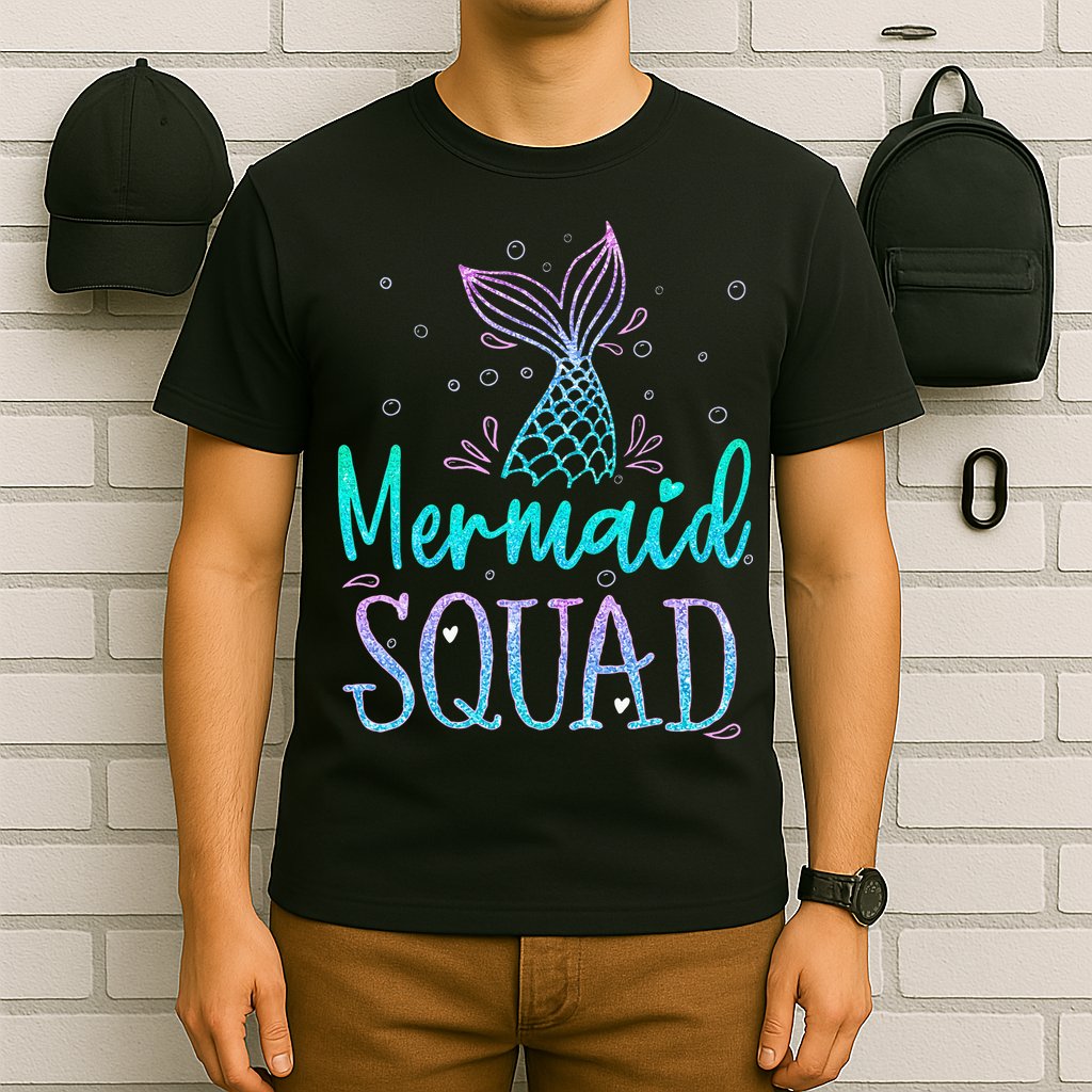 Mermaid Squad Birthday Mermaid Tail Squad Family Matching T-Shirt