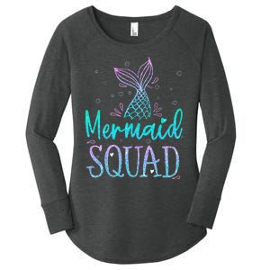 Mermaid Squad Birthday Mermaid Tail Squad Family Matching Women's Perfect Tri Tunic Long Sleeve Shirt