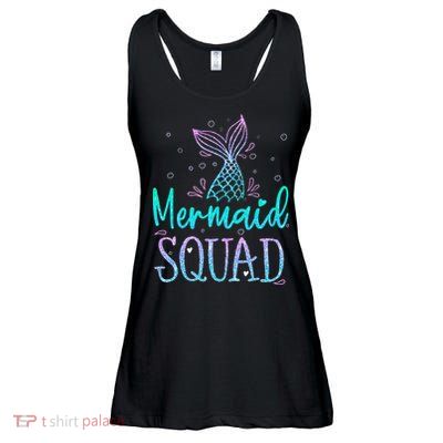 Mermaid Squad Birthday Mermaid Tail Squad Family Matching Ladies Essential Flowy Tank