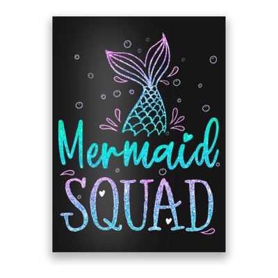 Mermaid Squad Birthday Mermaid Tail Squad Family Matching Poster