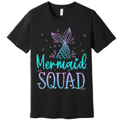 Mermaid Squad Birthday Mermaid Tail Squad Family Matching Premium T-Shirt