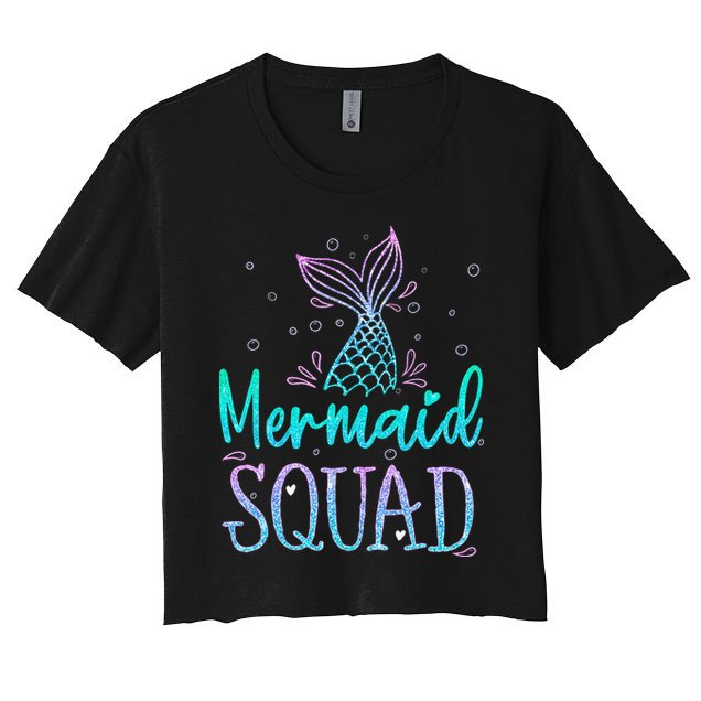 Mermaid Squad Birthday Mermaid Tail Squad Family Matching Crop Top