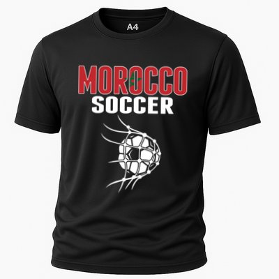 Morocco Soccer Ball In Net Funny Gift Moroccan Football Supporters Gift Performance Shirt