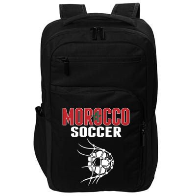 Morocco Soccer Ball In Net Funny Gift Moroccan Football Supporters Gift Impact Tech Backpack