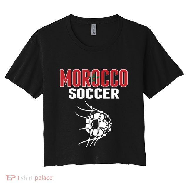 Morocco Soccer Ball In Net Funny Gift Moroccan Football Supporters Gift Crop Top