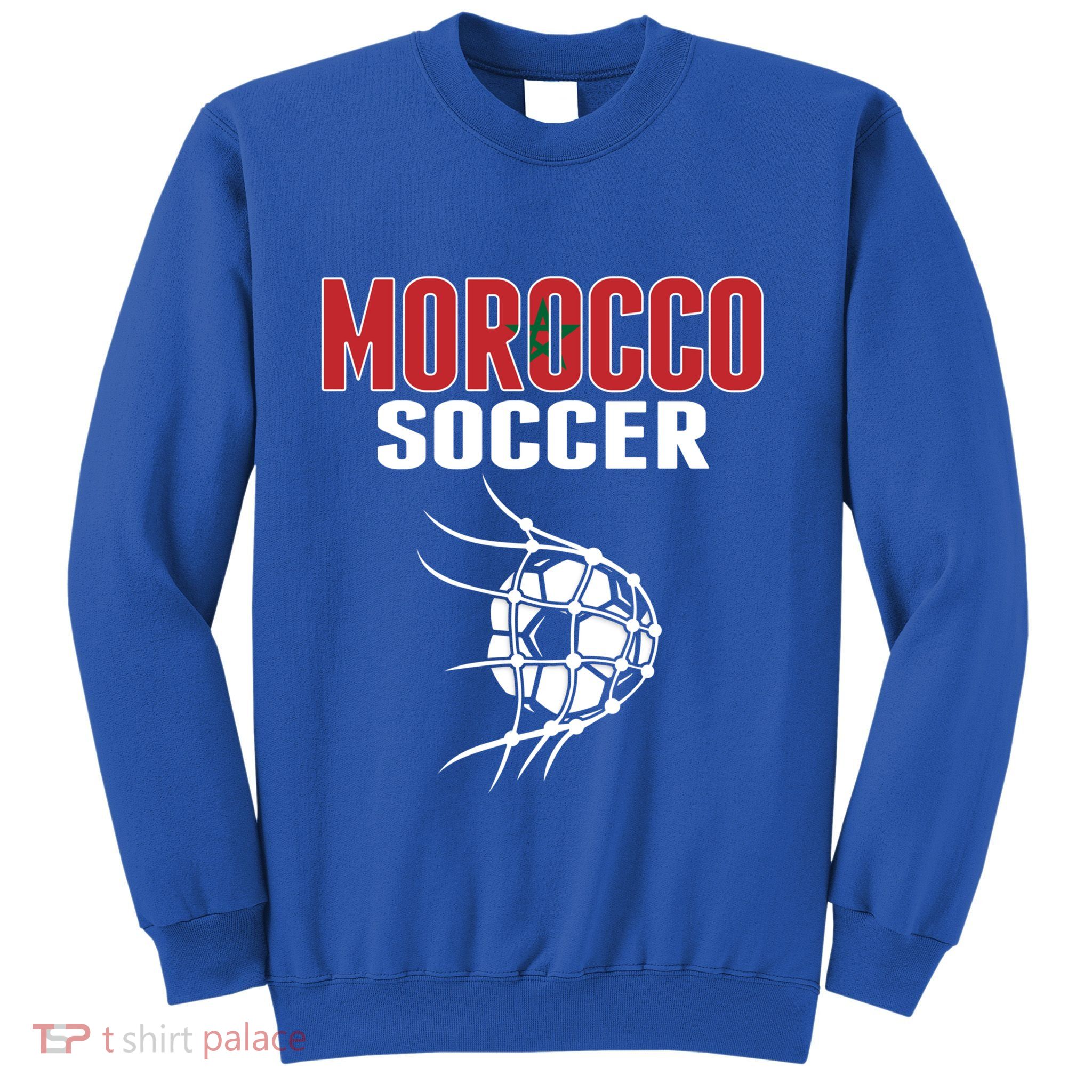 Morocco Soccer Ball In Net Funny Gift Moroccan Football Supporters Gift Sweatshirt