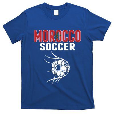 Morocco Soccer Ball In Net Funny Gift Moroccan Football Supporters Gift T-Shirt