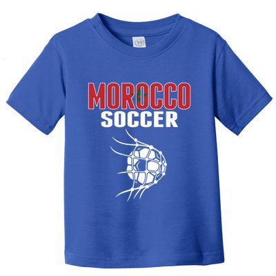 Morocco Soccer Ball In Net Funny Gift Moroccan Football Supporters Gift Toddler T-Shirt
