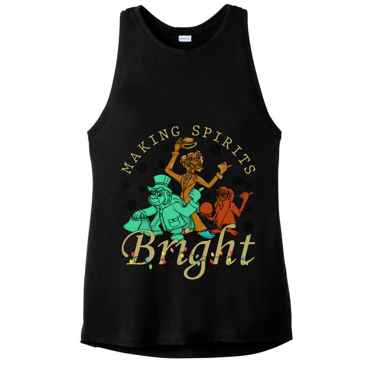 Making Spirits Bright Christmas Haunted Mansion Christmas Ladies PosiCharge Tri-Blend Wicking Tank