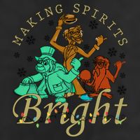 Making Spirits Bright Christmas Haunted Mansion Christmas 7 Panel Mesh Trucker Snapback Hat