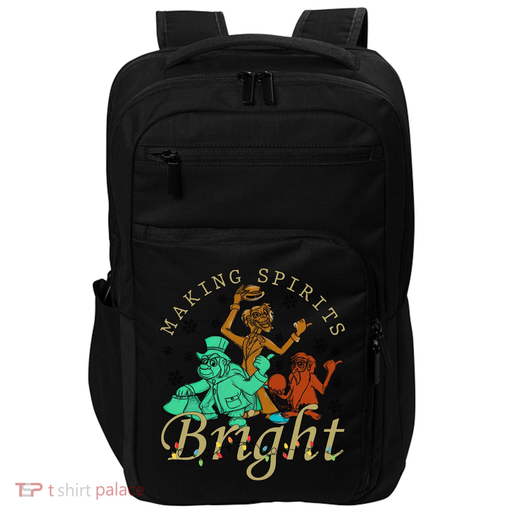 Making Spirits Bright Christmas Haunted Mansion Christmas Impact Tech Backpack