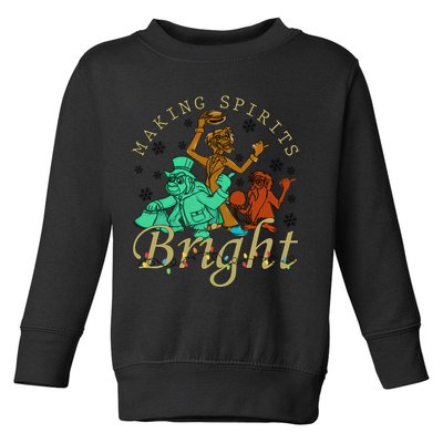 Making Spirits Bright Christmas Haunted Mansion Christmas Toddler Sweatshirt