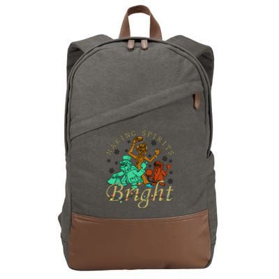 Making Spirits Bright Christmas Haunted Mansion Christmas Cotton Canvas Backpack