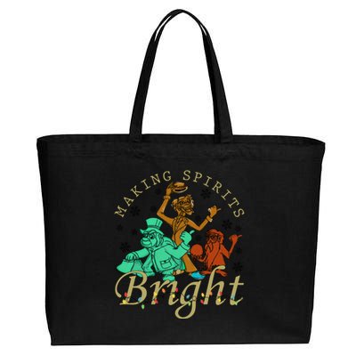 Making Spirits Bright Christmas Haunted Mansion Christmas Cotton Canvas Jumbo Tote