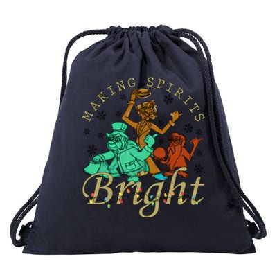 Making Spirits Bright Christmas Haunted Mansion Christmas Drawstring Bag