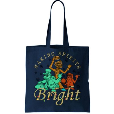 Making Spirits Bright Christmas Haunted Mansion Christmas Tote Bag