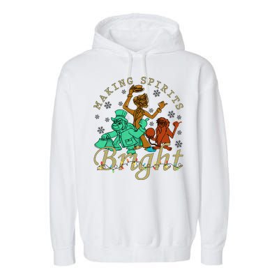Making Spirits Bright Christmas Haunted Mansion Christmas Garment-Dyed Fleece Hoodie