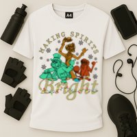 Making Spirits Bright Christmas Haunted Mansion Christmas Cooling Performance Crew T-Shirt