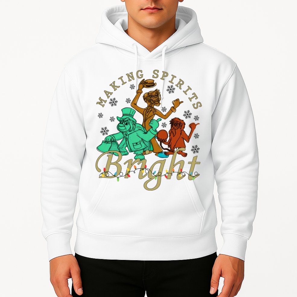 Making Spirits Bright Christmas Haunted Mansion Christmas Hoodie