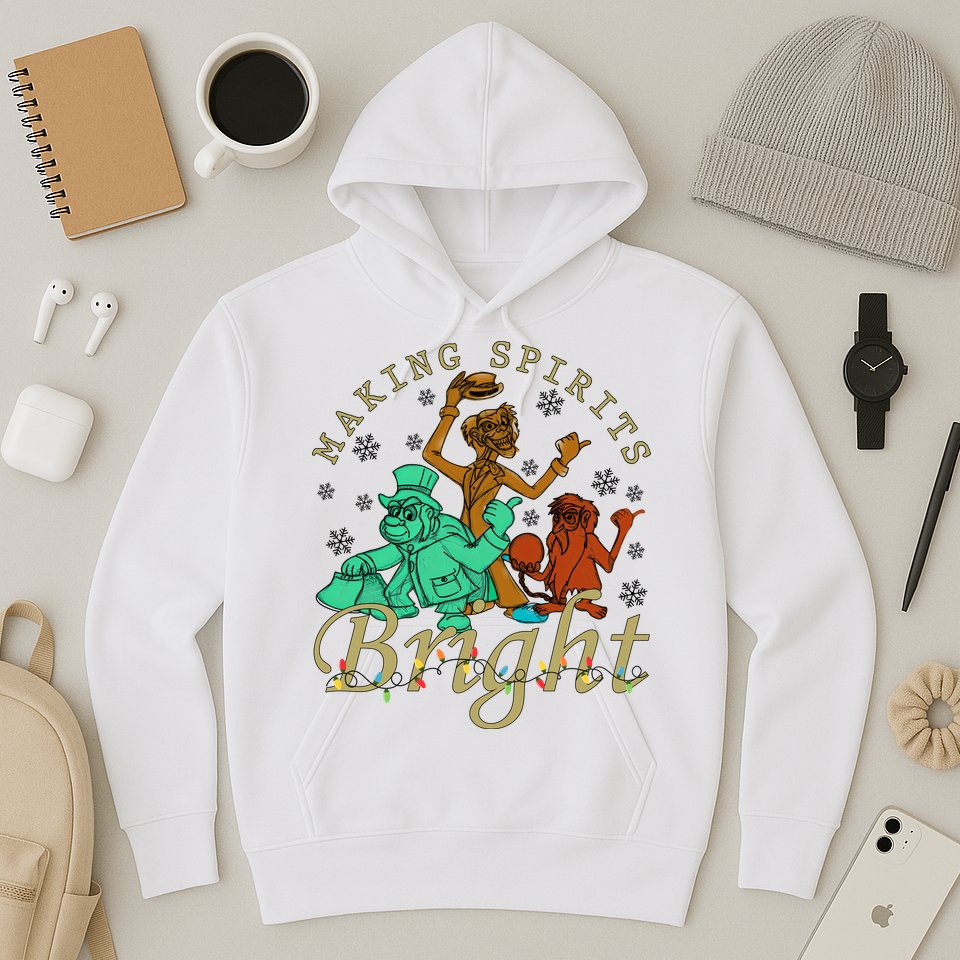 Making Spirits Bright Christmas Haunted Mansion Christmas Hoodie