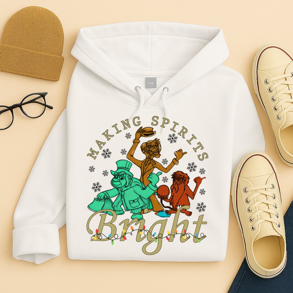 Making Spirits Bright Christmas Haunted Mansion Christmas Hoodie
