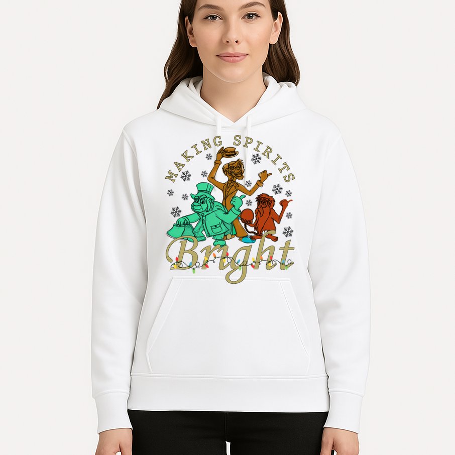 Making Spirits Bright Christmas Haunted Mansion Christmas Hoodie
