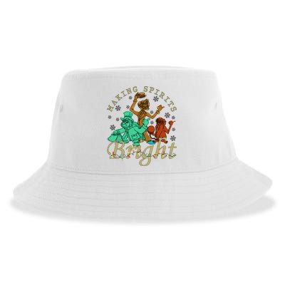 Making Spirits Bright Christmas Haunted Mansion Christmas Sustainable Bucket Hat