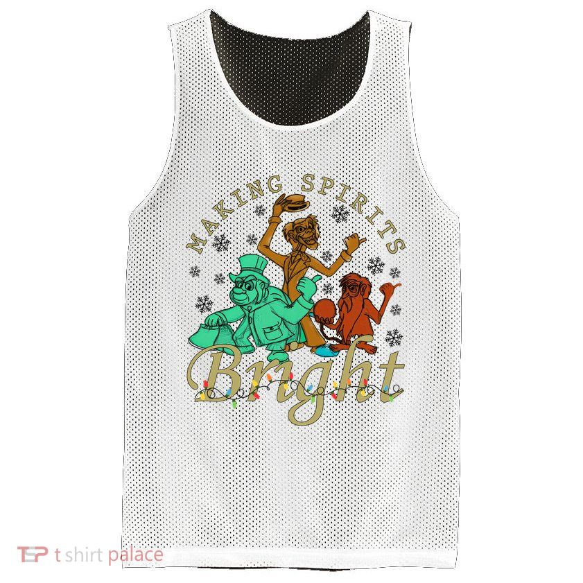 Making Spirits Bright Christmas Haunted Mansion Christmas Mesh Reversible Basketball Jersey Tank