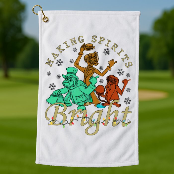 Making Spirits Bright Christmas Haunted Mansion Christmas Golf Towel