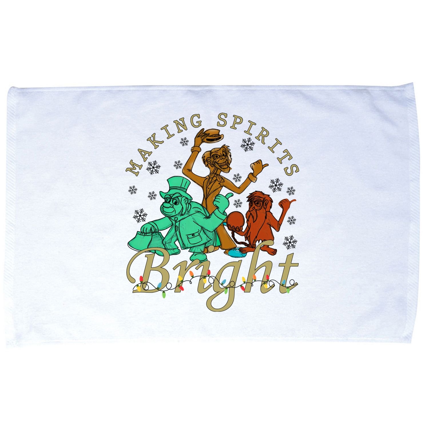 Making Spirits Bright Christmas Haunted Mansion Christmas Microfiber Hand Towel