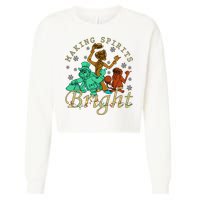 Making Spirits Bright Christmas Haunted Mansion Christmas Cropped Pullover Crew