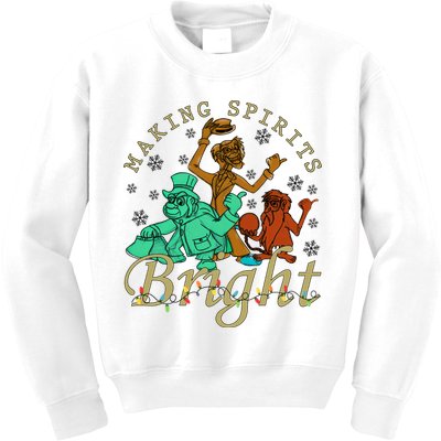 Making Spirits Bright Christmas Haunted Mansion Christmas Kids Sweatshirt