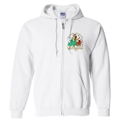 Making Spirits Bright Christmas Haunted Mansion Christmas Full Zip Hoodie