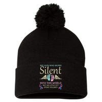 My Son Born Silent Infant Loss Awareness Miscarriage Parents Pom Pom 12in Knit Beanie