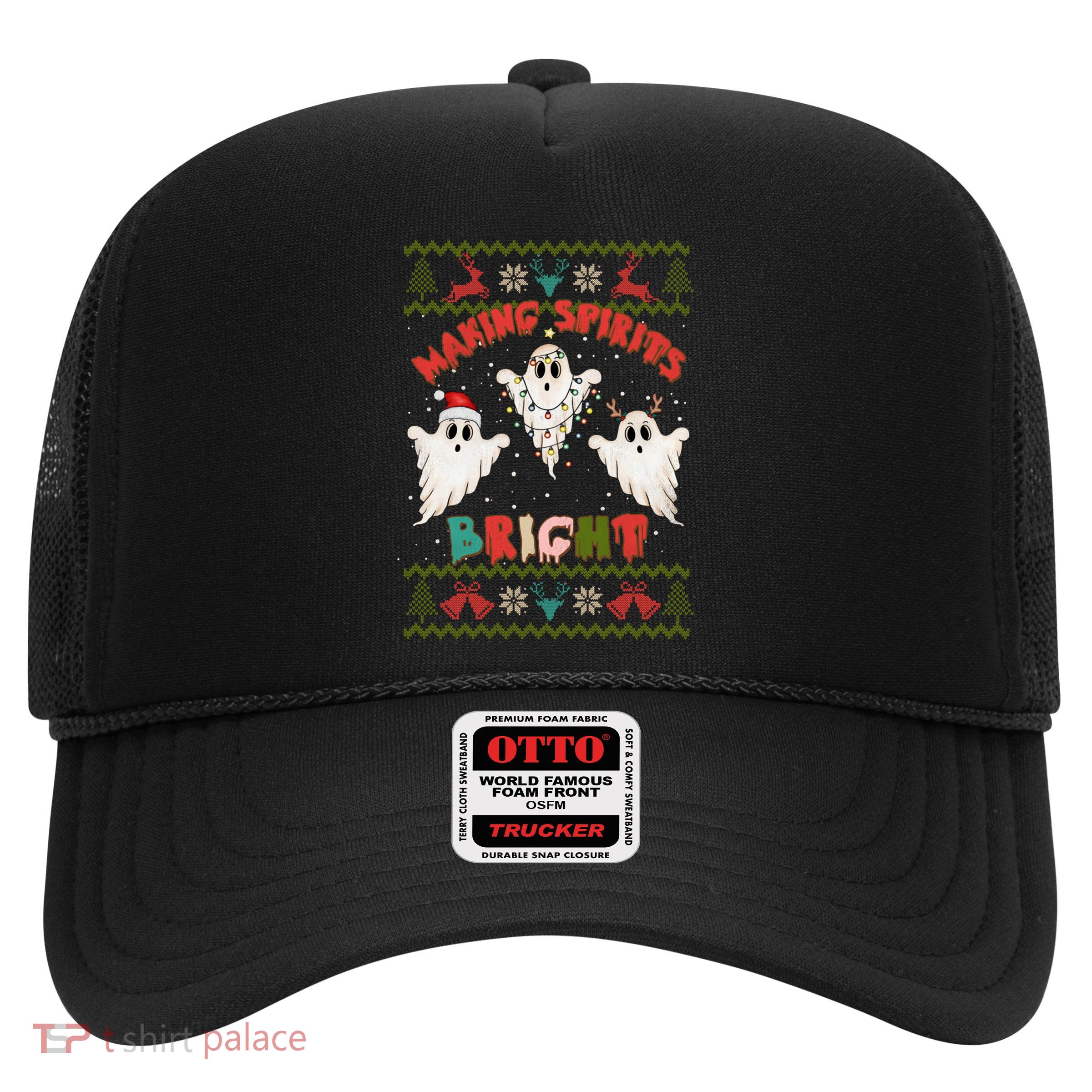 Making Spirits Bright Spooky Ugly Christmas Trucker Hat