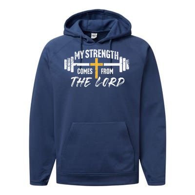 My Strength Christian Bible Verse Gym Workout Performance Fleece Hoodie