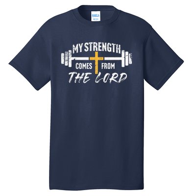 My Strength Christian Bible Verse Gym Workout Tall T-Shirt