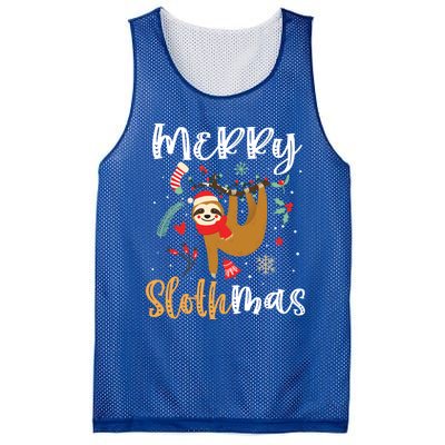 Merry Slothmas Cute Christmas Pajama Sloth Lovers Gift Mesh Reversible Basketball Jersey Tank