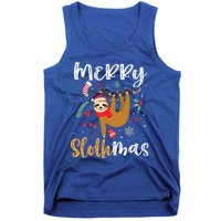 Merry Slothmas Cute Christmas Pajama Sloth Lovers Gift Tank Top